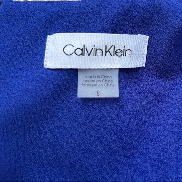 Calvin Klein Blue Midi Dress with Flared Sleeves - Picture 5 of 5